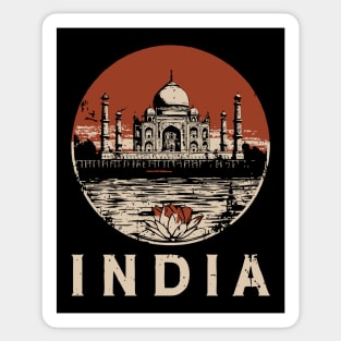 India Taj Mahal and Lotus Flower - Rebirth Sticker